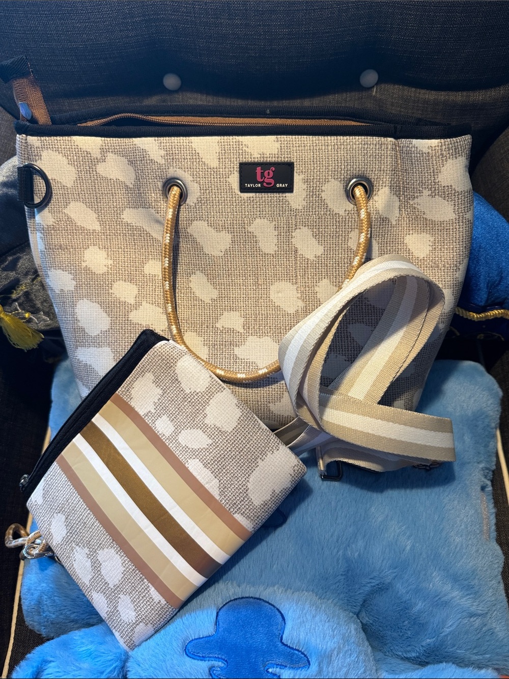 Taylor Gray Leopard-Print Tote with Pouch GUC